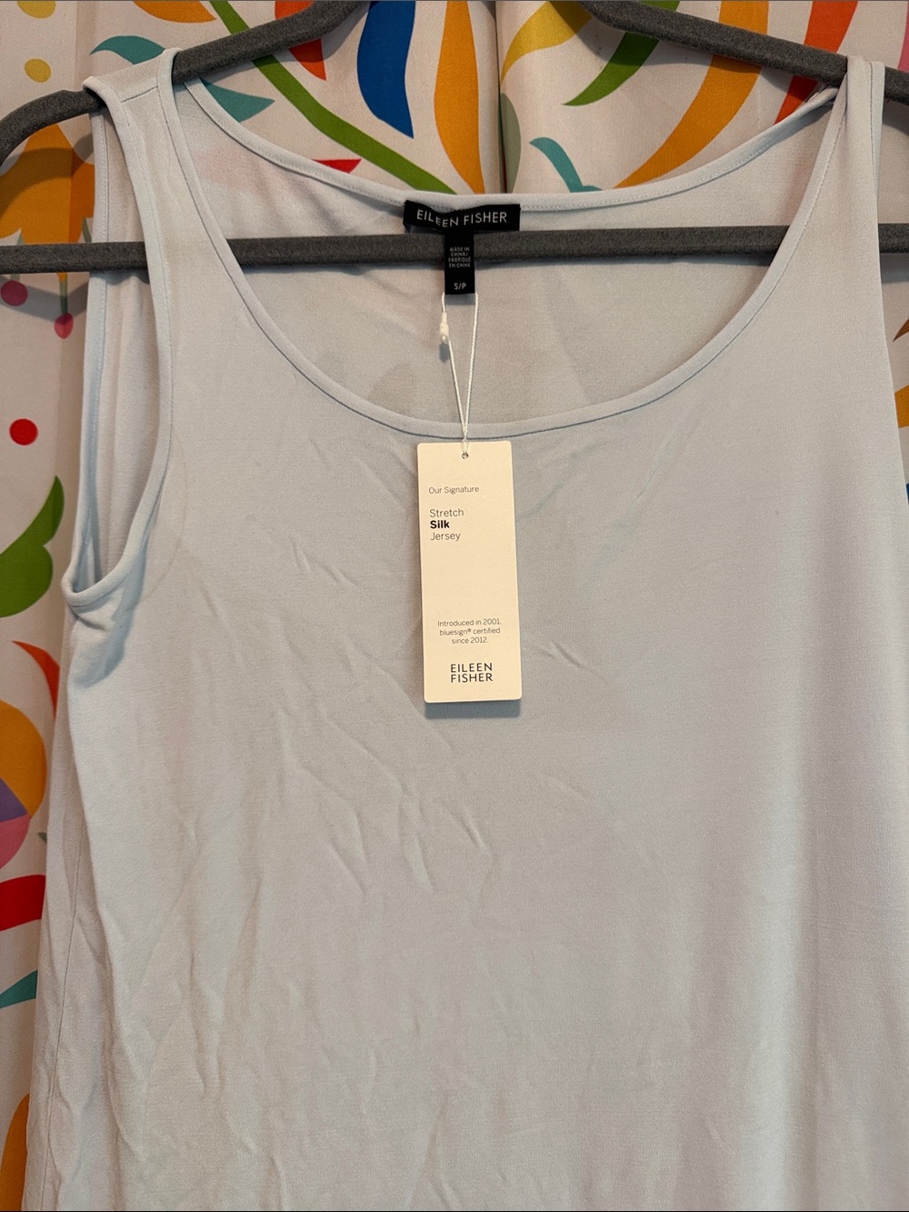 Eileen Fisher Pale Blue Silk Jersey Tank